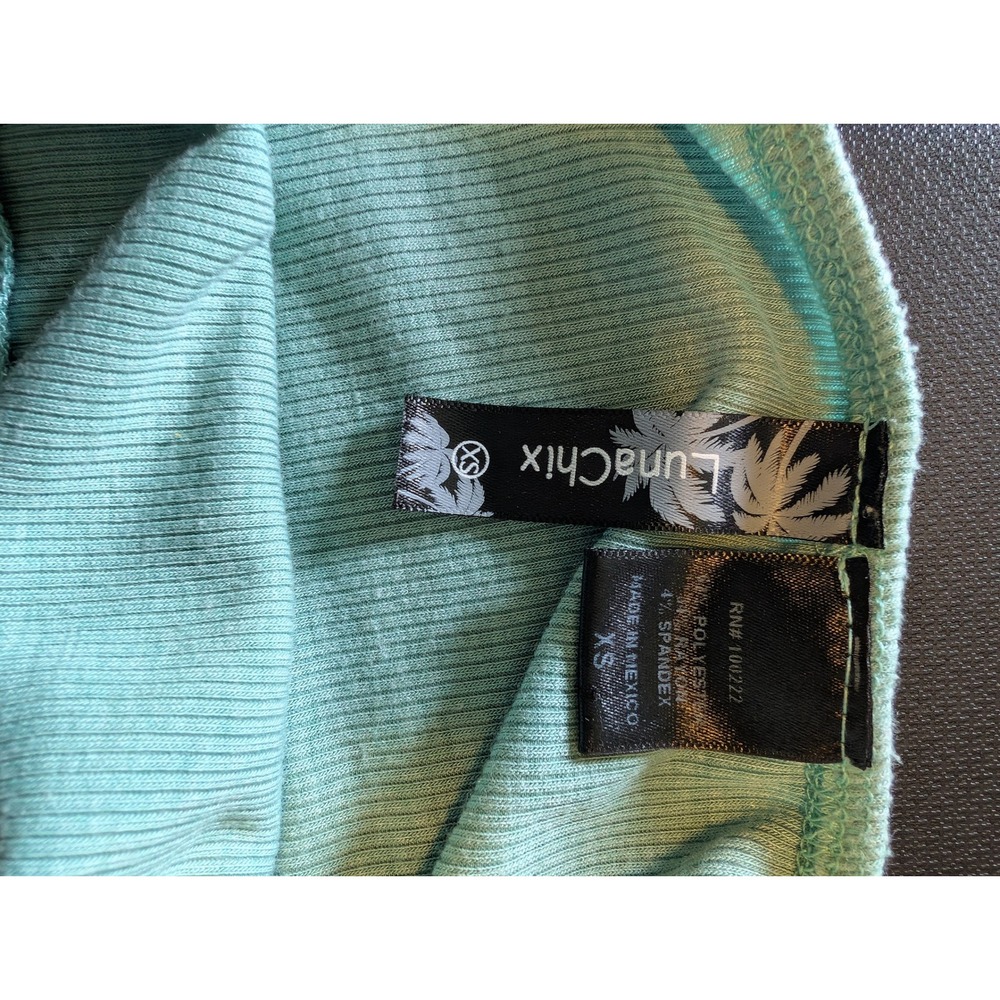 Lunachix Y2K Adjustable Halter Top Teal womens size XS - Picture 4 of 4